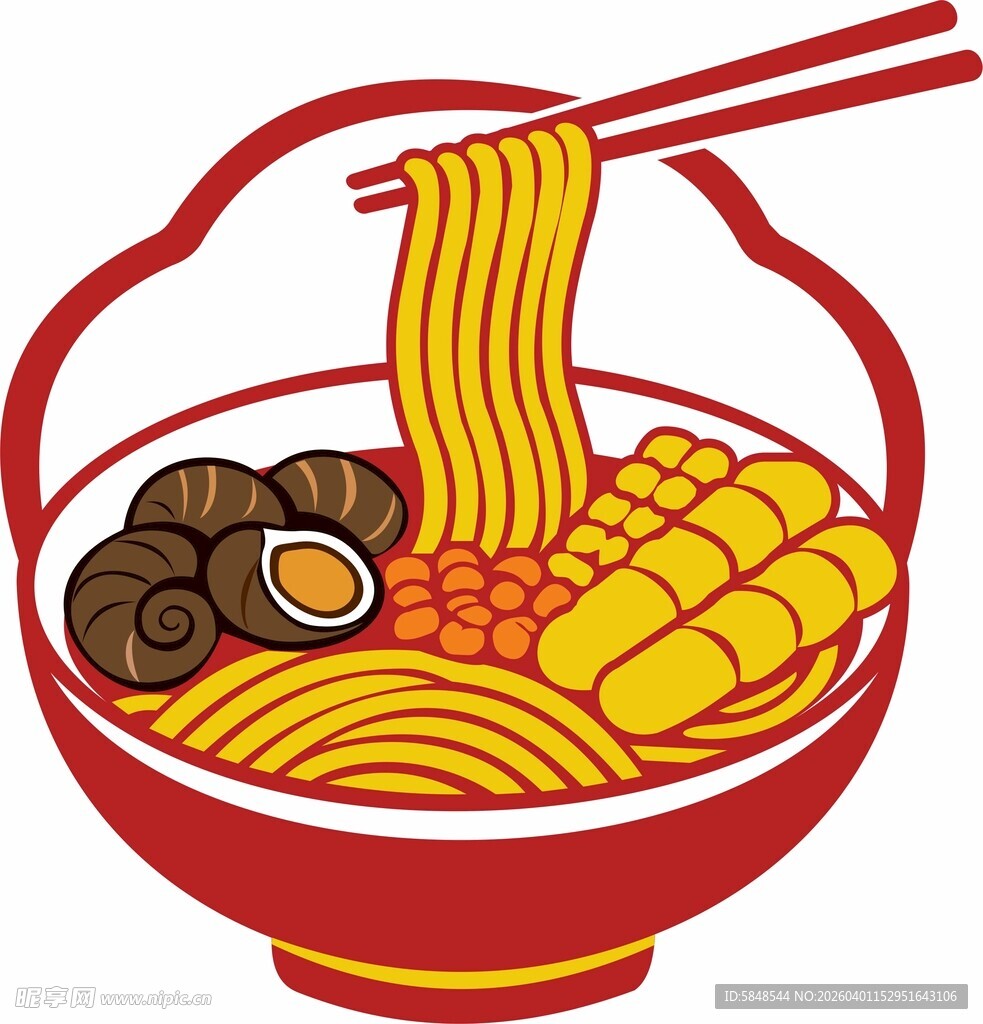 美味拉面插画 螺蛳粉