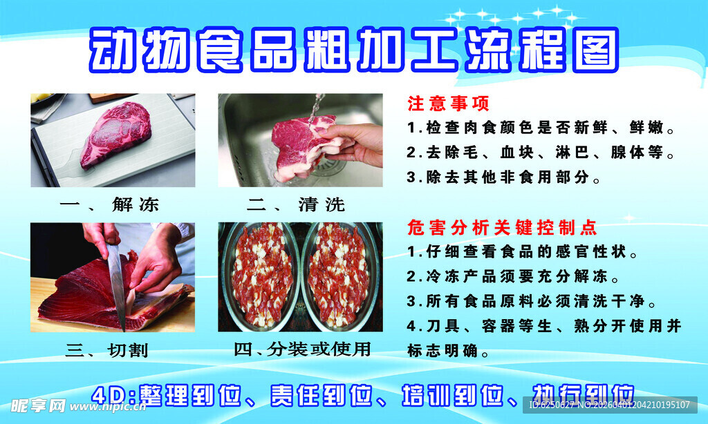 饭店动物食品粗加工流程