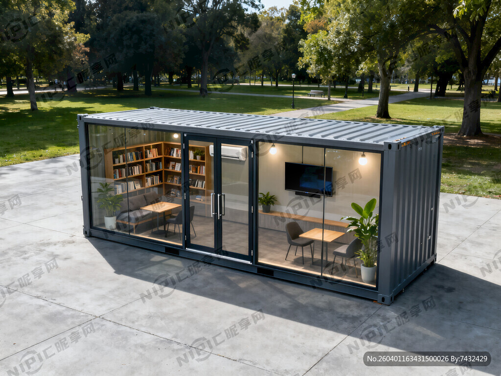 上午时刻 在一个公园里 长方体