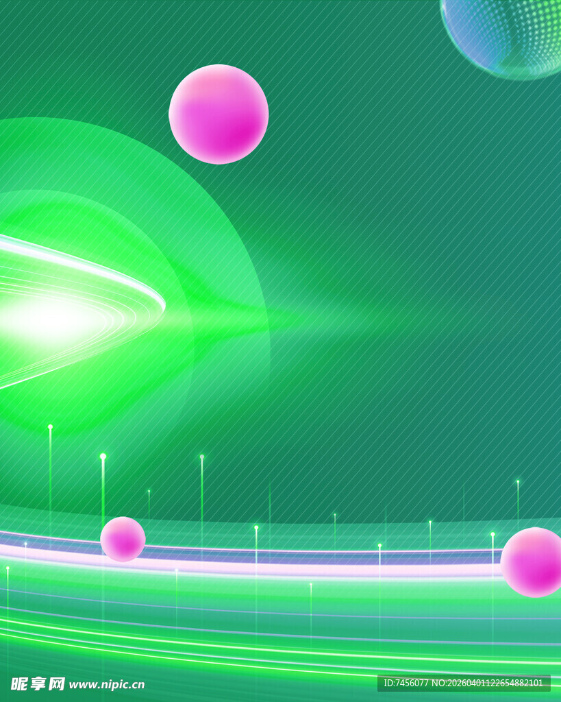 梦幻绿色科技光效背景图