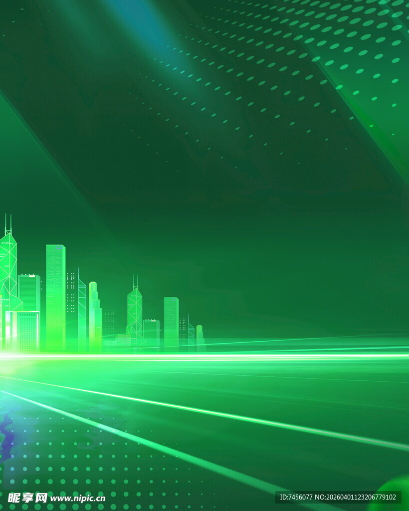 绿色科技城市未来景象