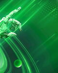 科技风绿色机械手臂图像