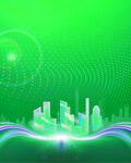 绿色科技风城市景观图