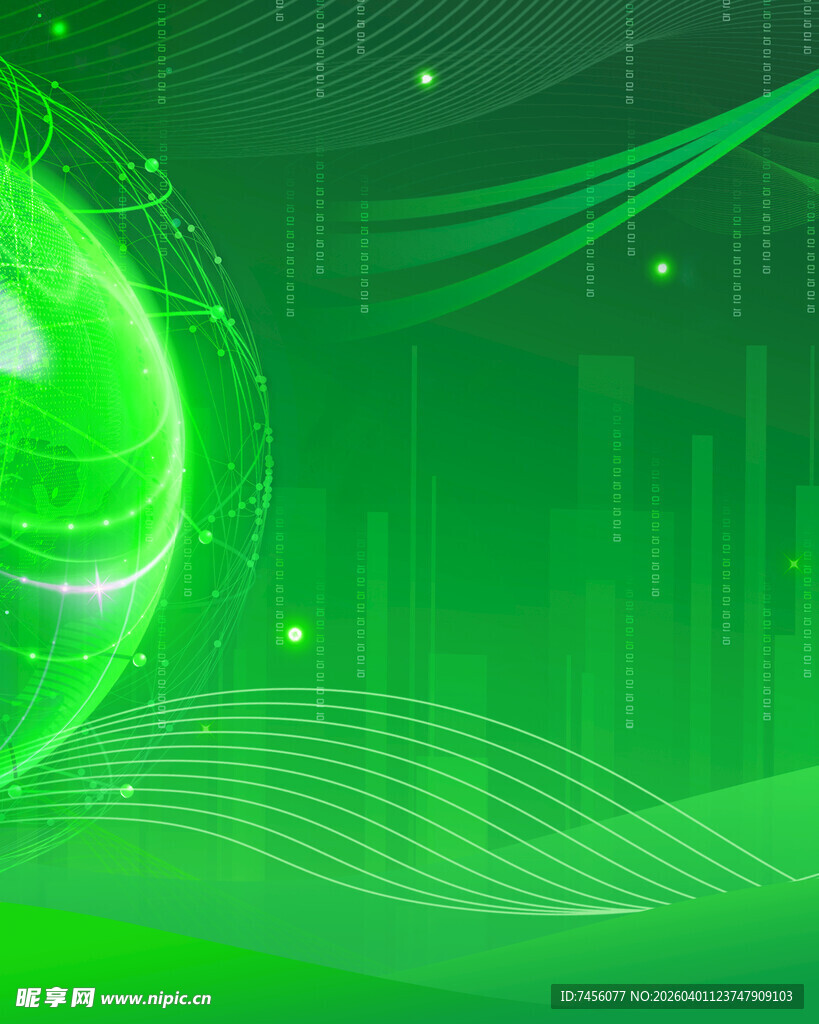 绿色科技风抽象背景图