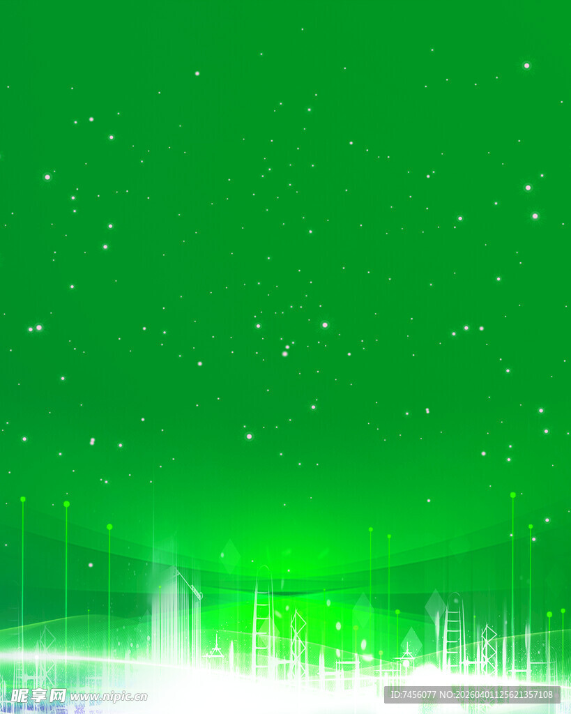 梦幻绿色星光森林背景