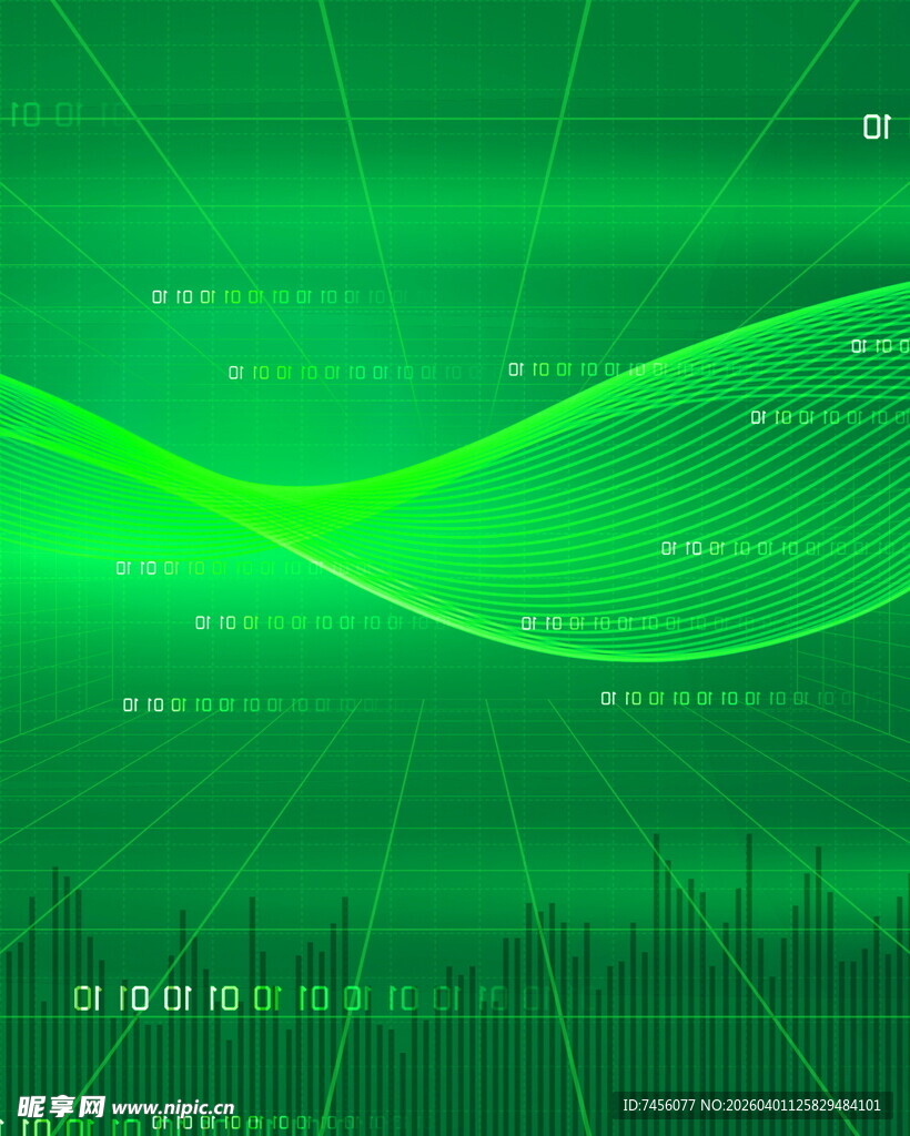 绿色动感科技线条背景图