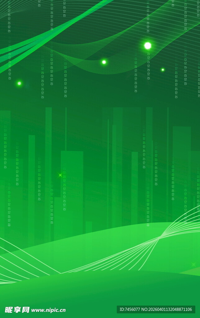 绿色科技动感线条背景图