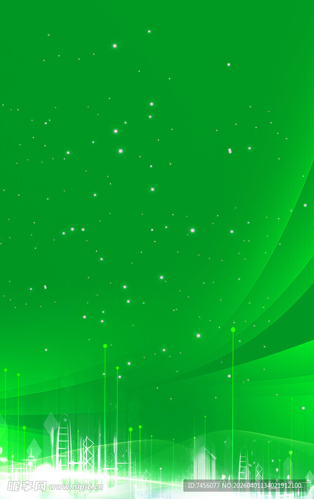 绿色梦幻星空背景图