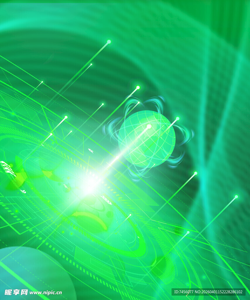 梦幻绿色科技光效背景图