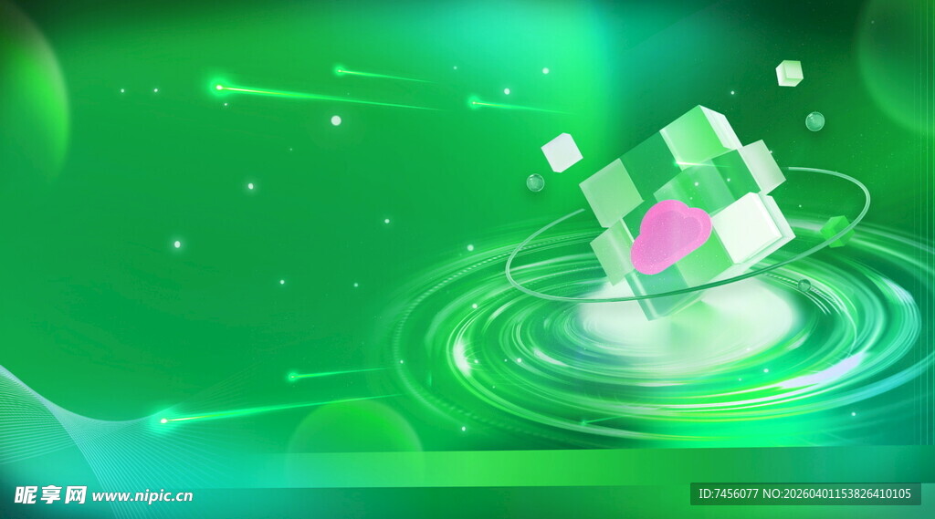 绿色方块入水特效画面