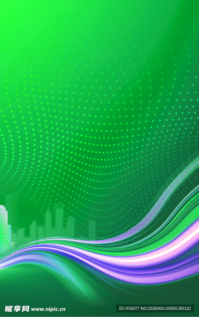 绿色动感线条抽象背景图