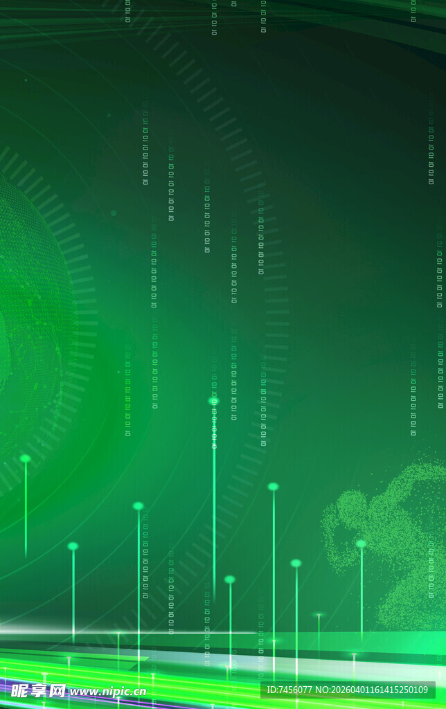 绿色科技风抽象背景画面