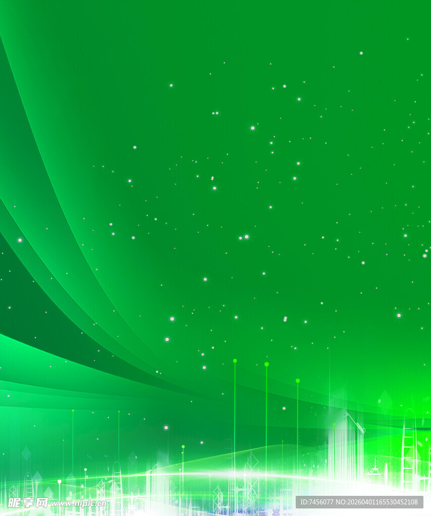 梦幻绿色渐变星空背景图