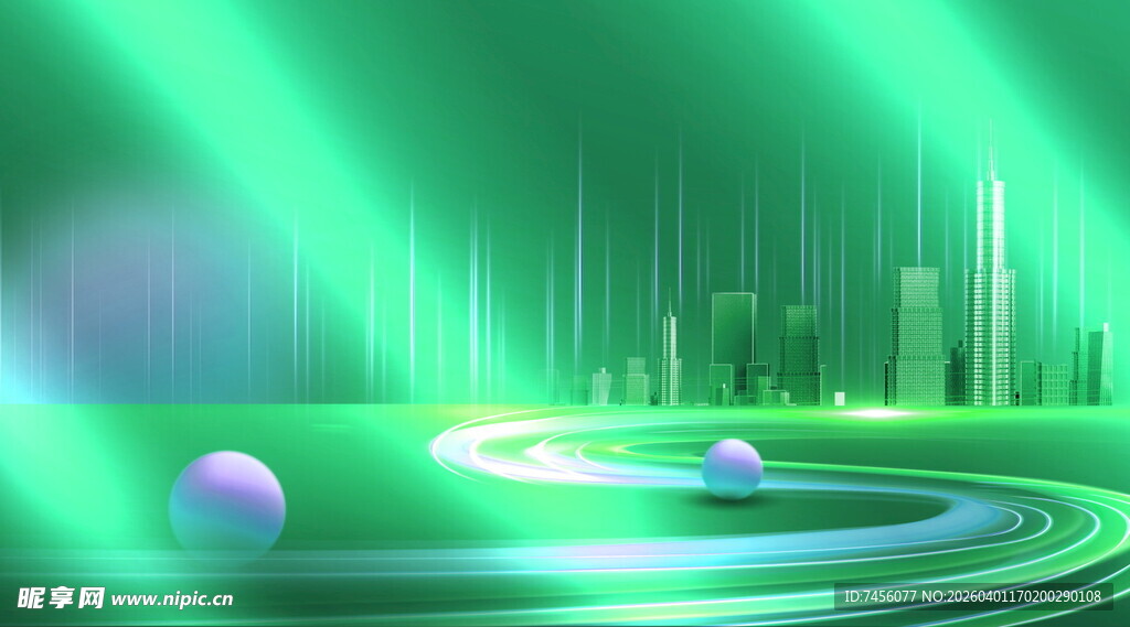 梦幻绿光科技场景