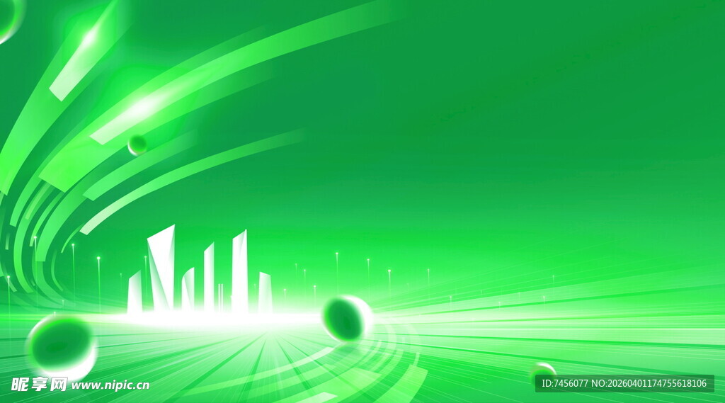 绿色科技城市未来景象