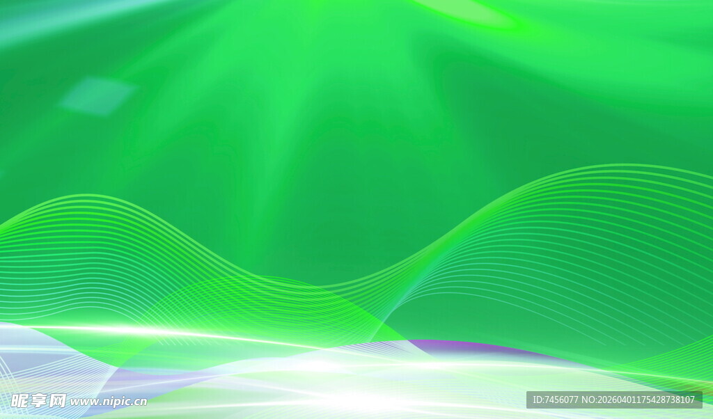 梦幻绿色渐变光影背景