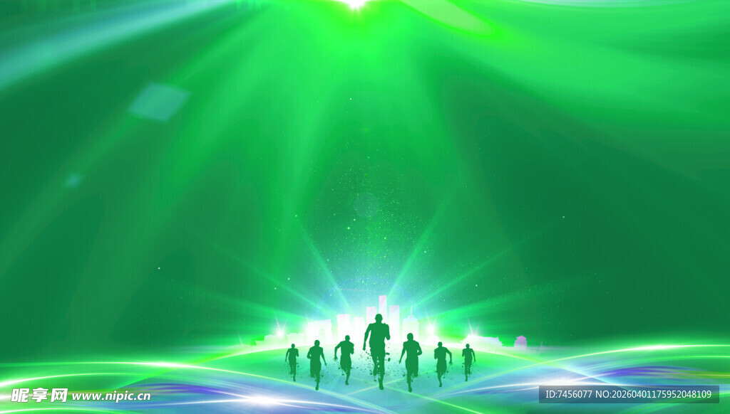 绿色舞台灯光下的表演者