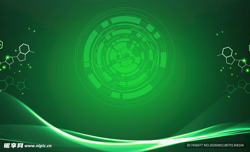 绿色动感科技背景图