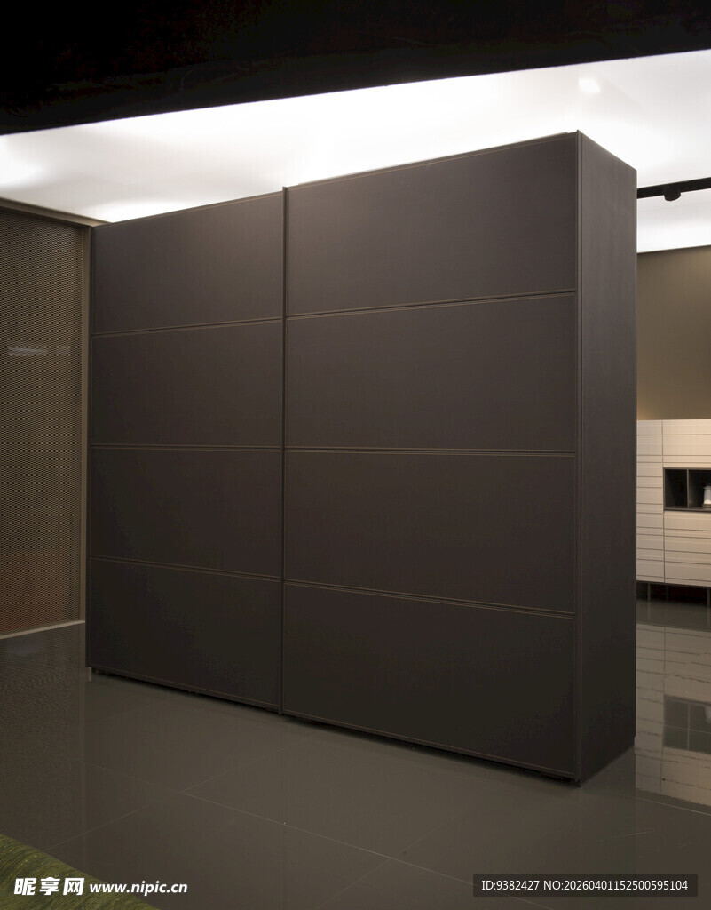 现代简约风格黑色大衣柜