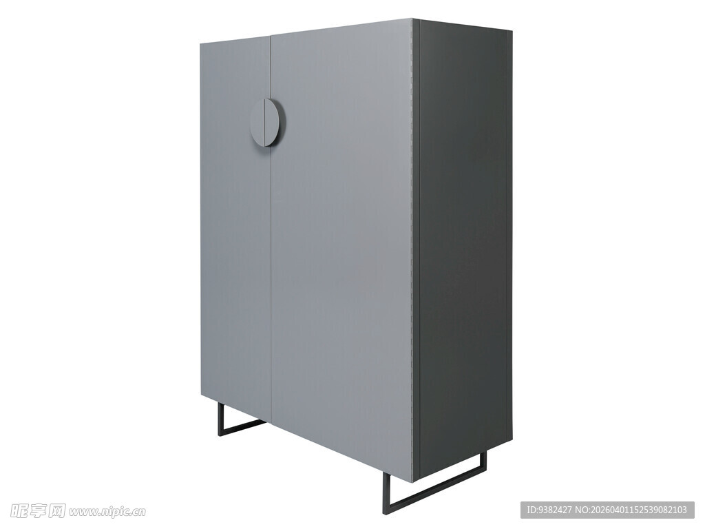 现代简约灰色金属脚储物柜