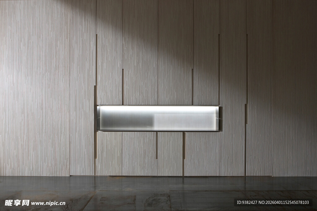 简约木质墙面嵌入式灯带