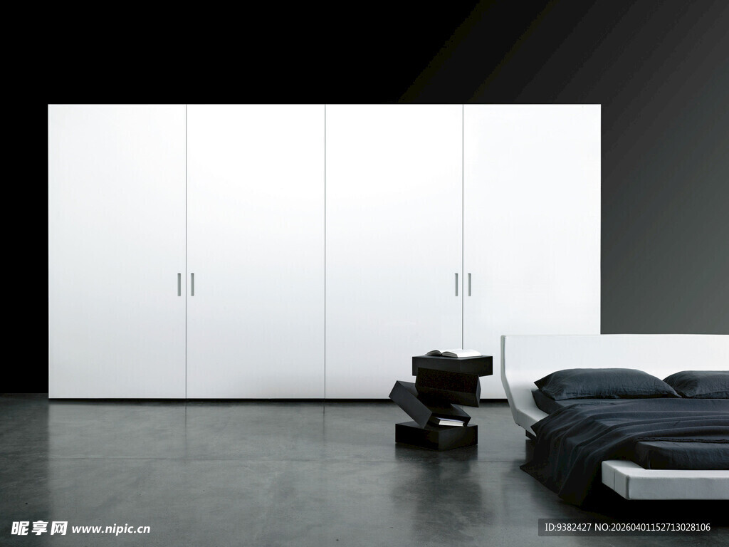 现代简约风格卧室衣柜场景