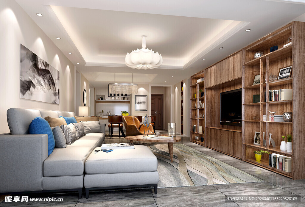 现代简约风客厅家居展示