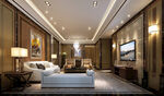豪华现代风格卧室全景