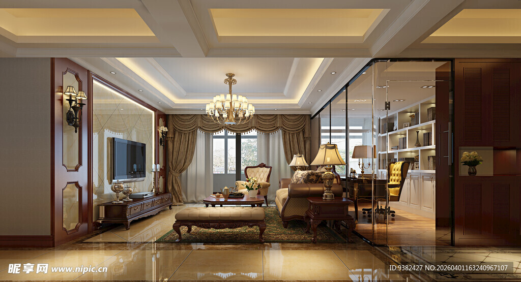 豪华现代风格客厅室内设计