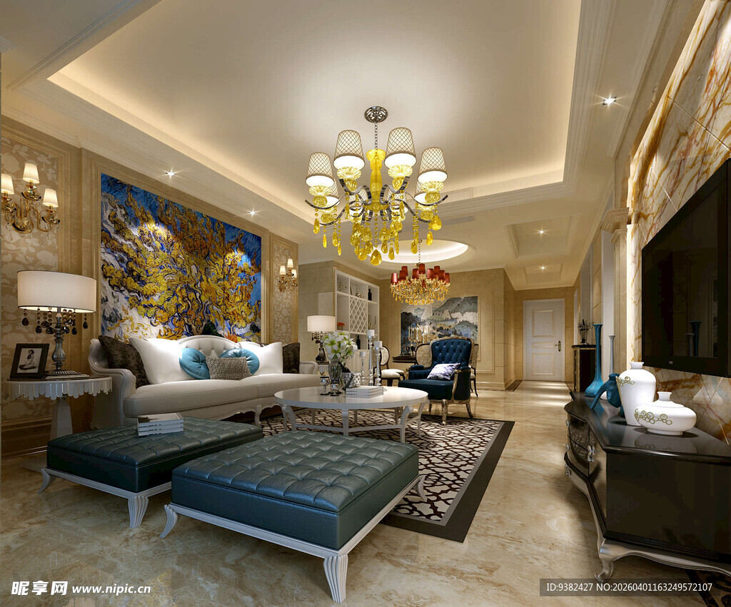 豪华现代风客厅室内设计