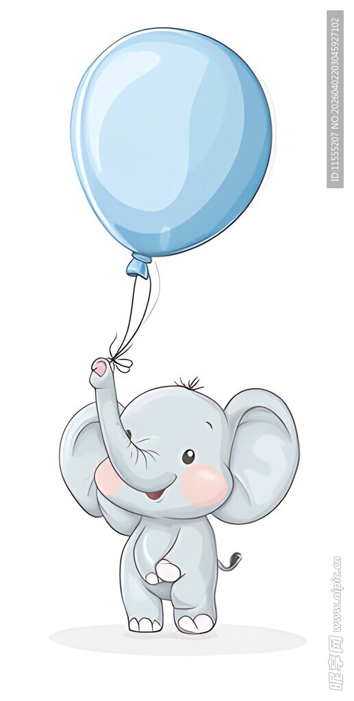 小象牵气球的可爱瞬间