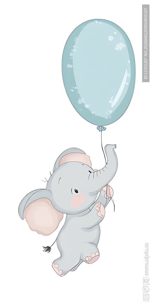 小象举气球