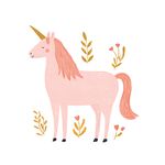 可爱粉色独角兽插画