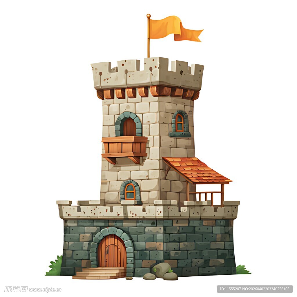 中世纪风格塔楼城堡模型