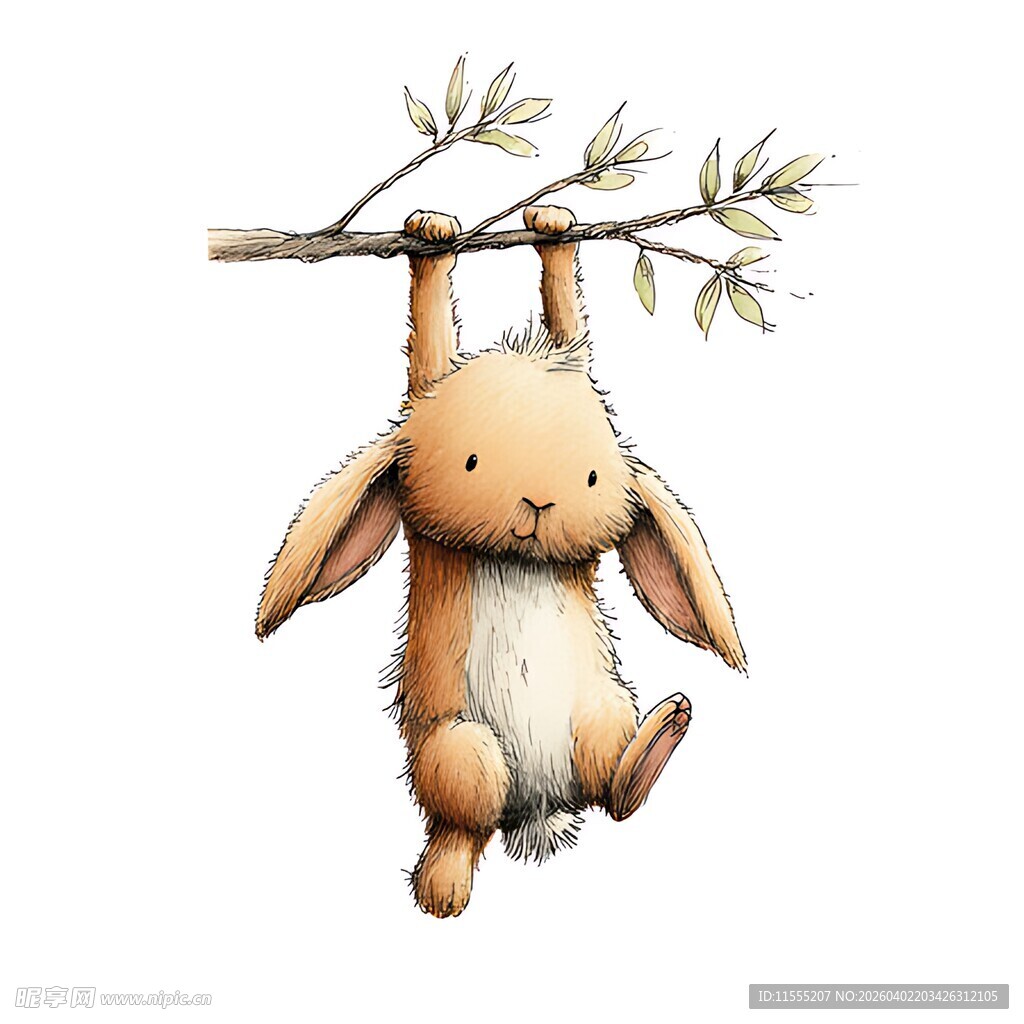 挂在树枝上的可爱小羊