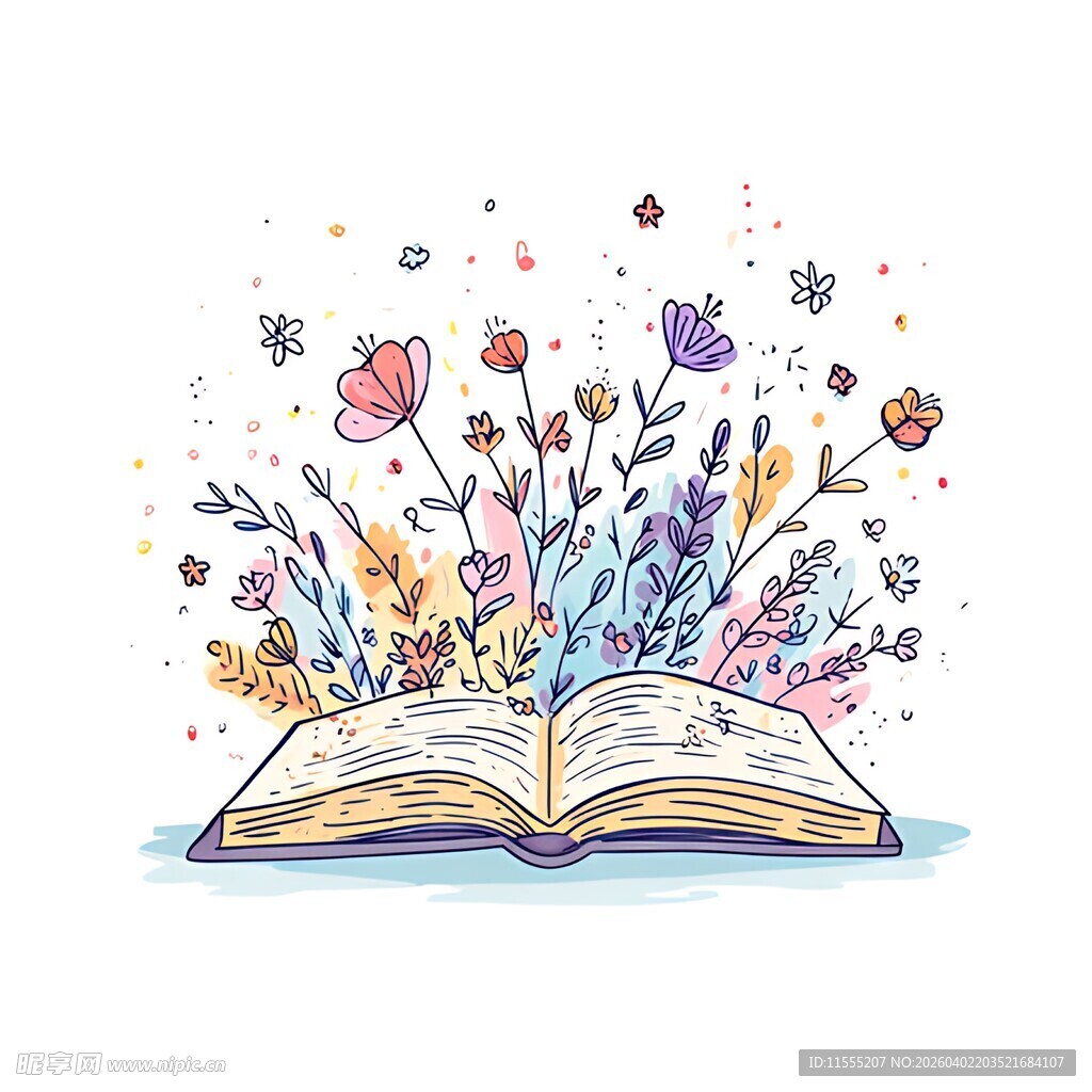 打开书本绽放知识的花朵