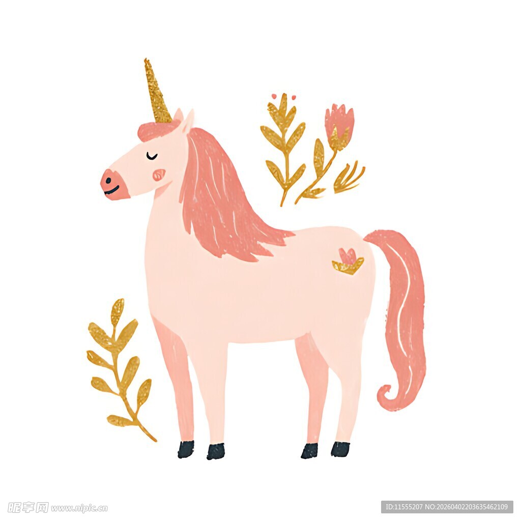 可爱独角兽插画