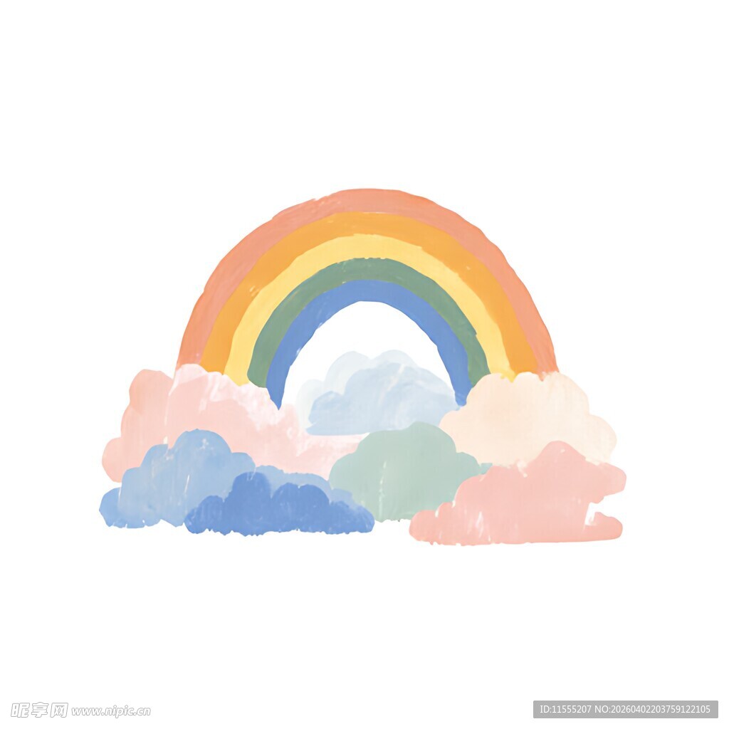 彩虹下的梦幻云朵