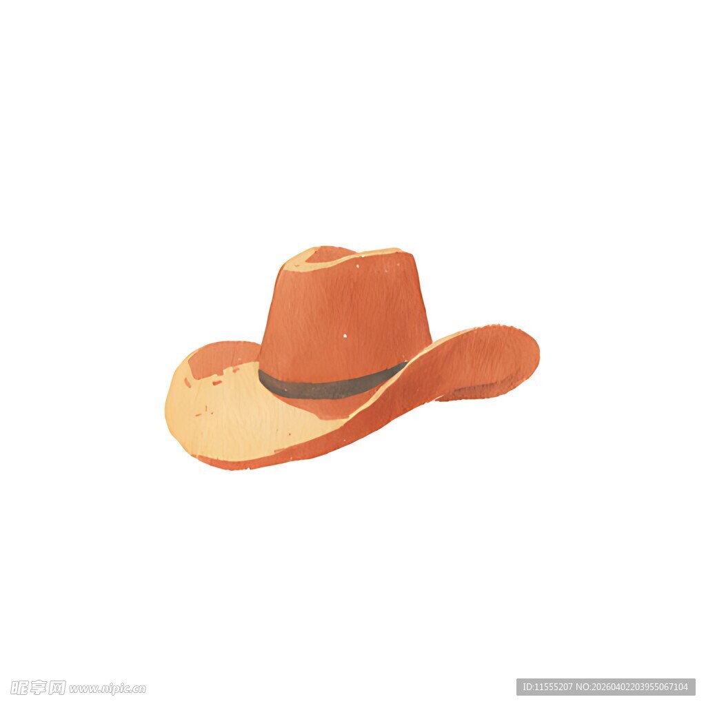 橙色牛仔帽插画