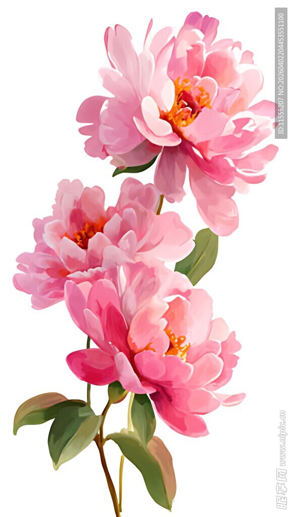 娇艳粉色芍药花绽放