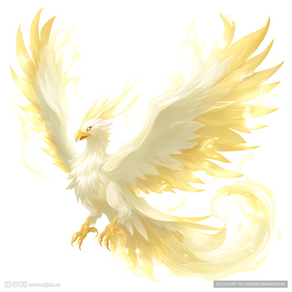 金色展翅飞翔的梦幻神鸟