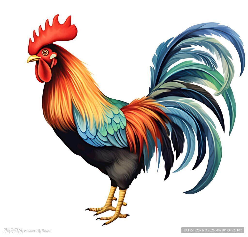 五彩斑斓大公鸡