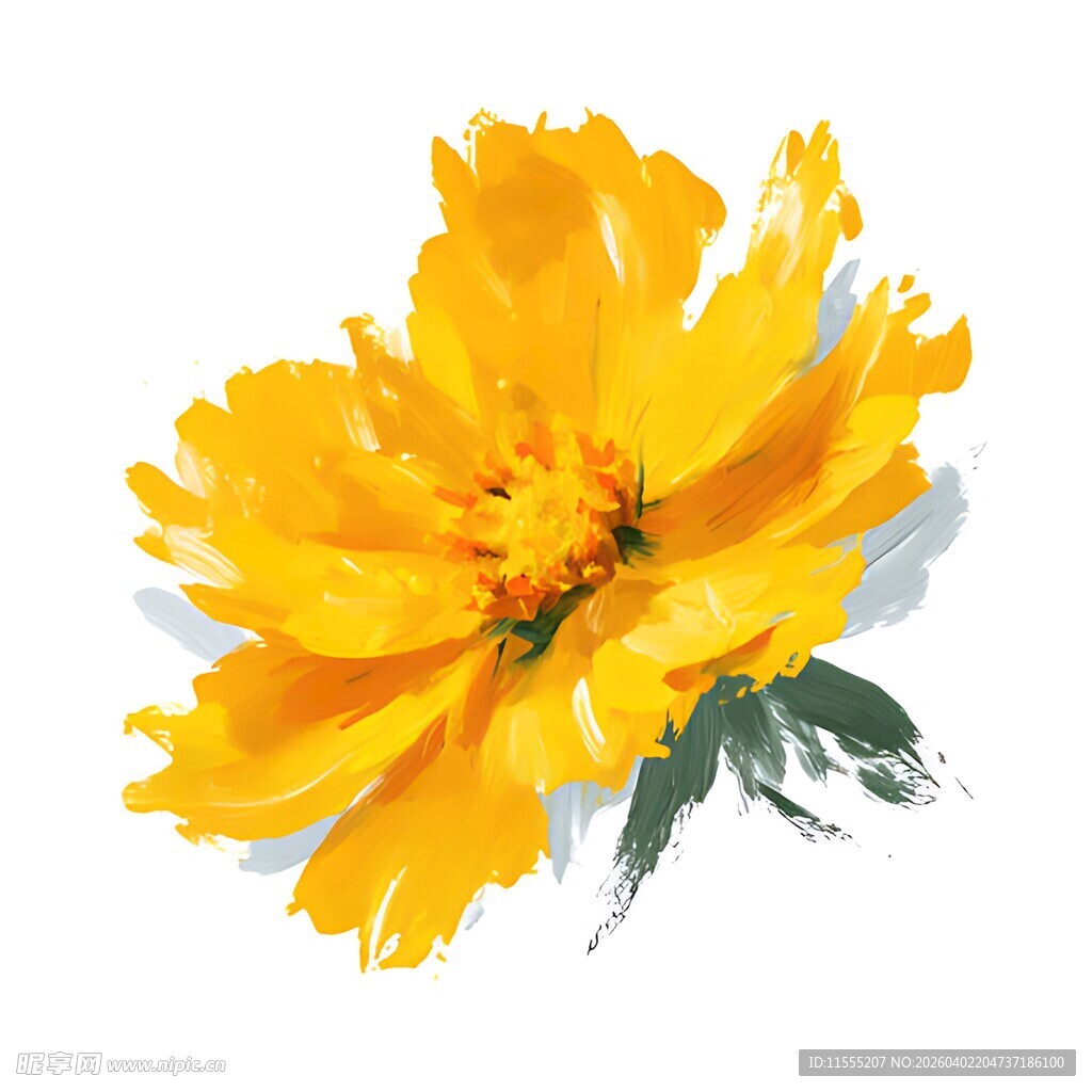 黄色花朵水彩画