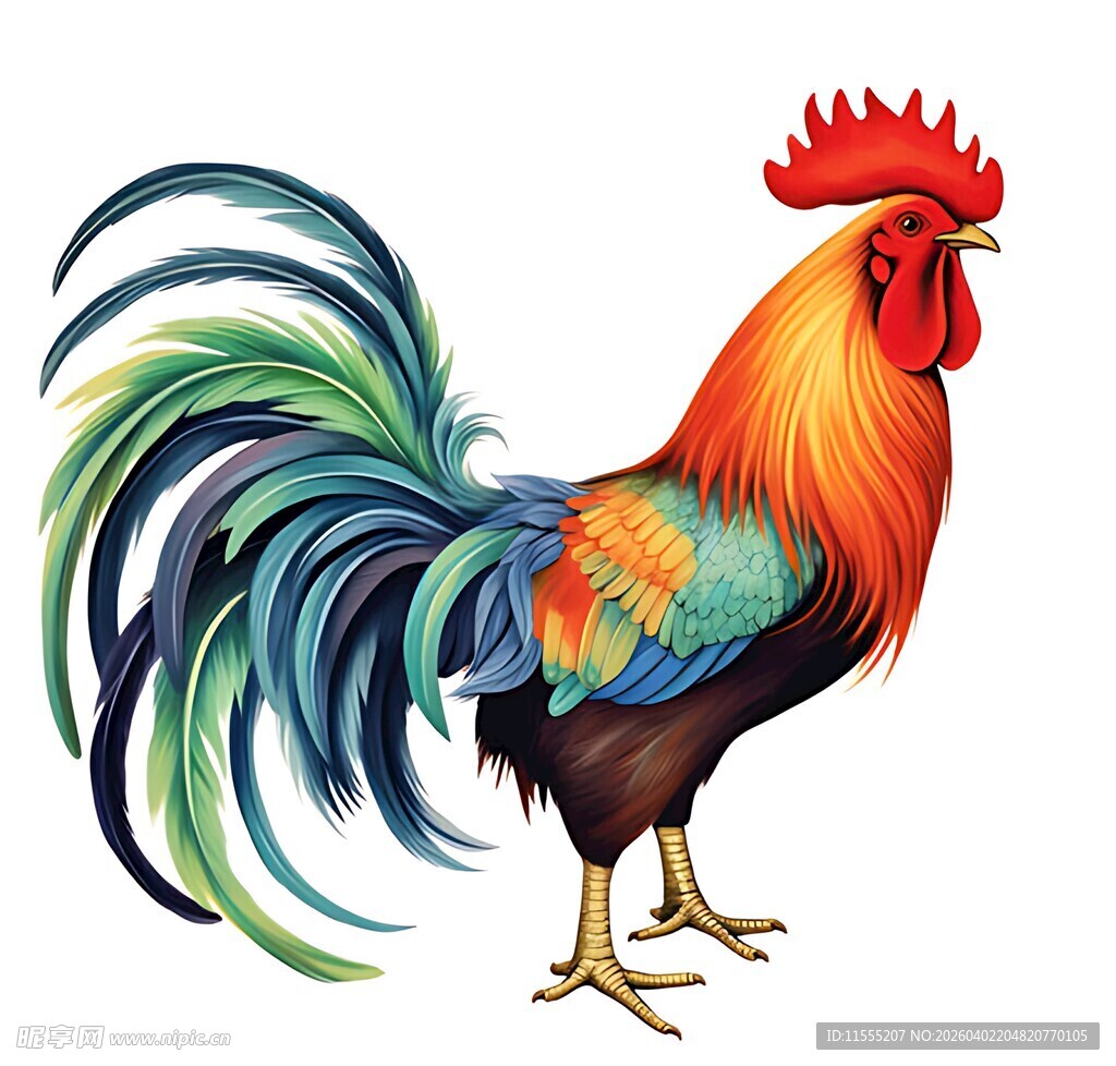 色彩斑斓的美丽公鸡