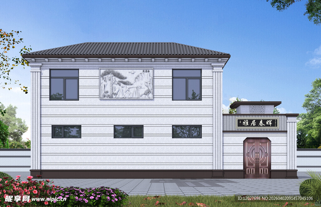 农村二层简欧别墅外观设计图效果