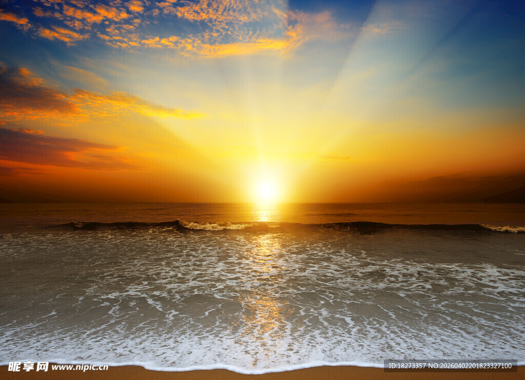 海边壮丽日出美景