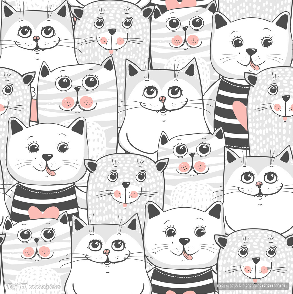 可爱猫咪图案背景设计