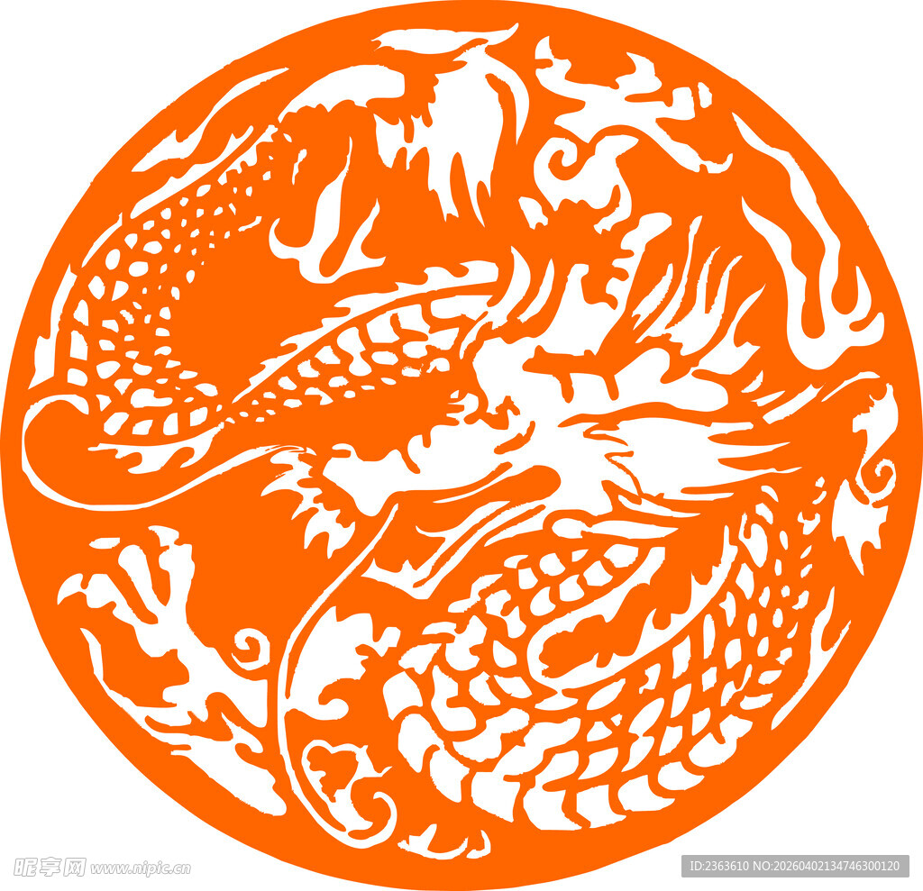 圆形龙腾图案