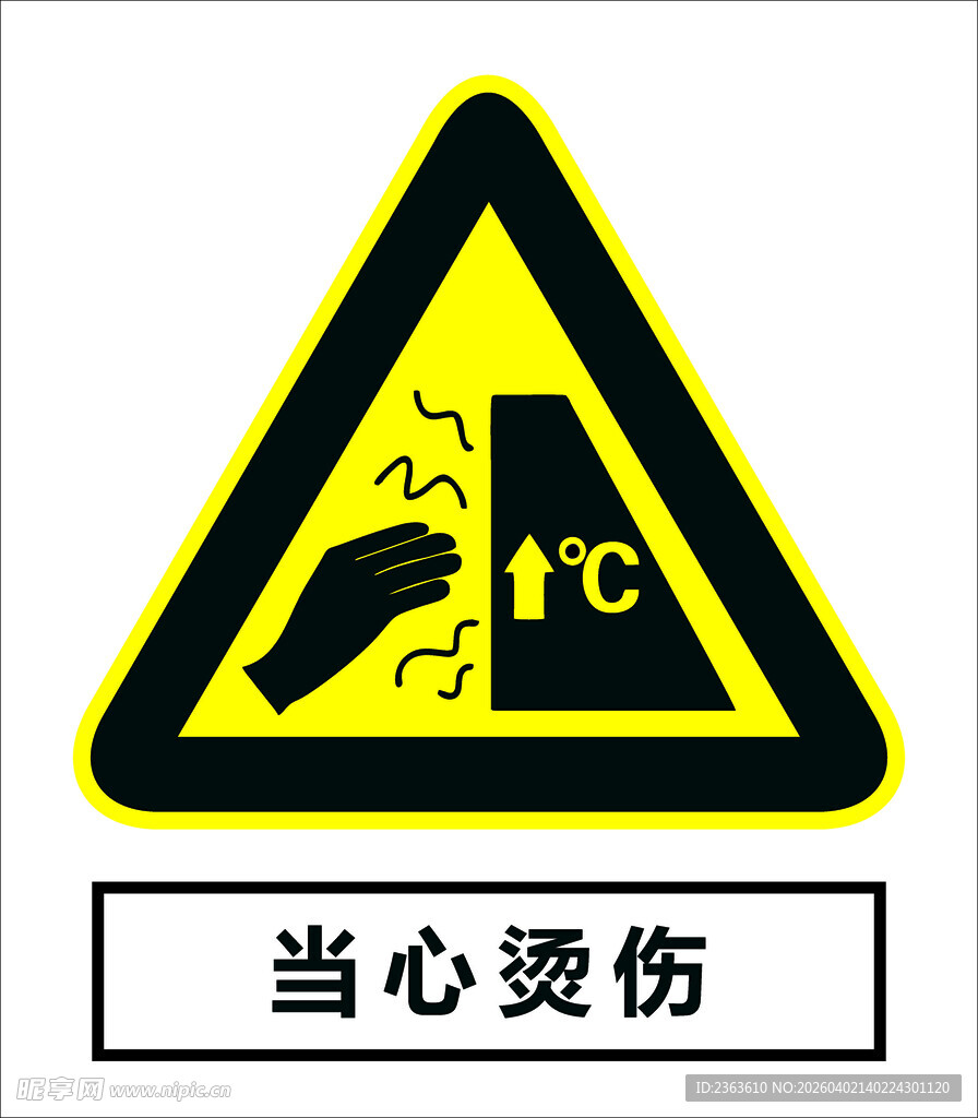 当心烫伤警示标志