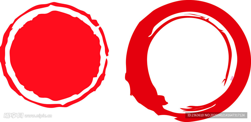 红色圆圈印章图案